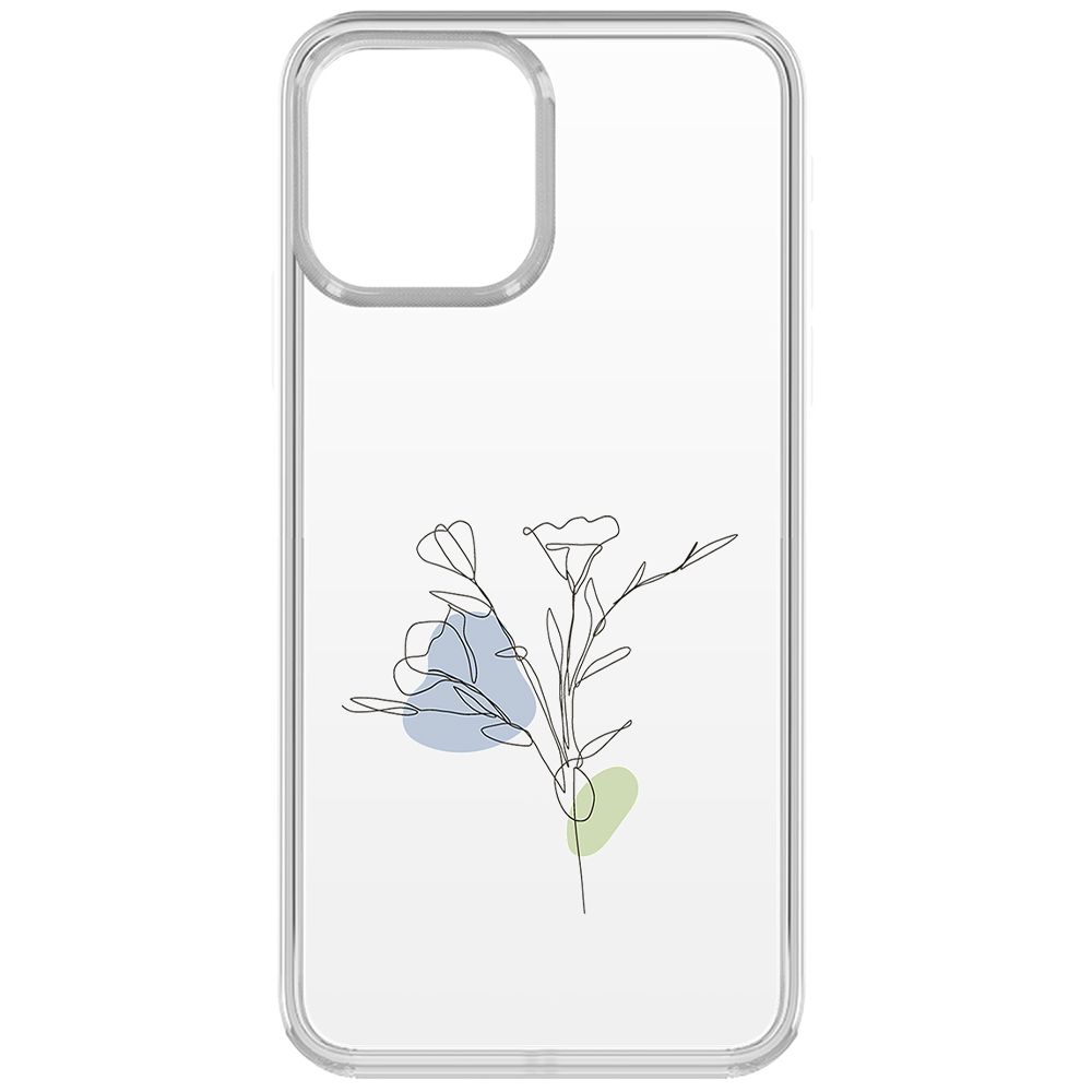 

Чехол-накладка Krutoff Clear Case Эустома для iPhone 13, Прозрачный