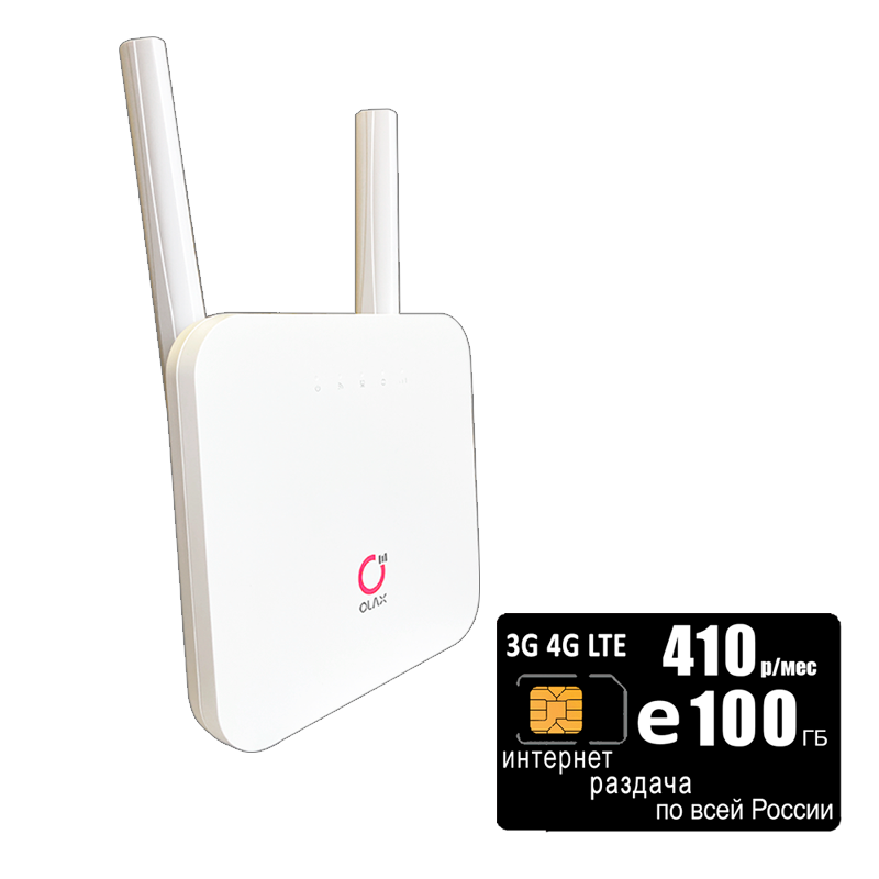 

Wi-Fi роутер Olax AX6 (komplekt-olaxAX6-ros410-100gb-SG), AX6