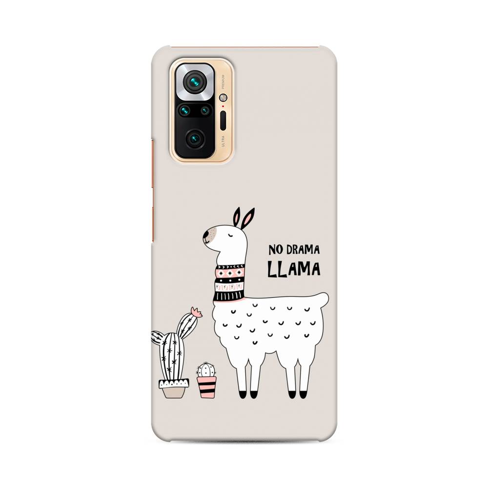 фото Пластиковый чехол "no drama llama" на xiaomi redmi note 10 pro awog