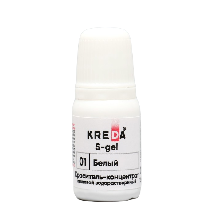 Краситель пищевой кондитерский гелевый Kreda S- gel Белый 10 г