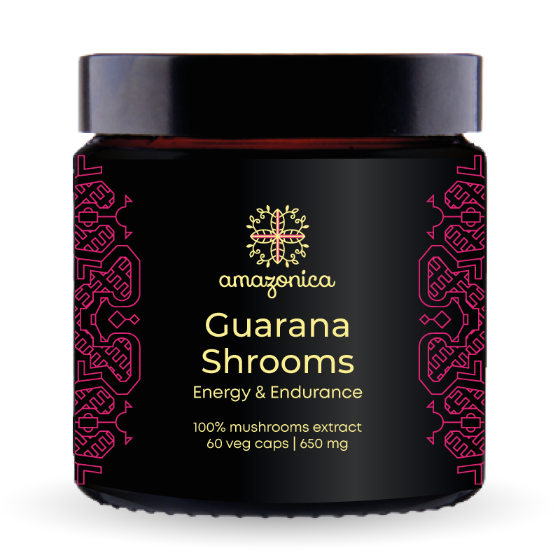 Пищевая добавка Amazonica Guarana Shrooms энергия и выносливость, 60 капсул