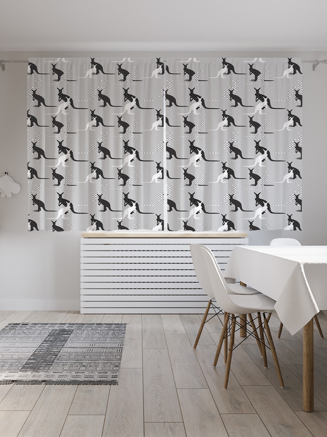 

Классические шторы JoyArty "Контраст кенгуру", серия Oxford DeLux, 2 полотна 145x180 см, Контраст кенгуру