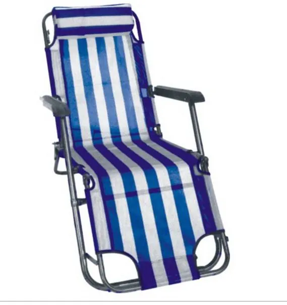 Кресло-шезлонг складной Trek Tour 199 бело-синее 158 Х 47 см