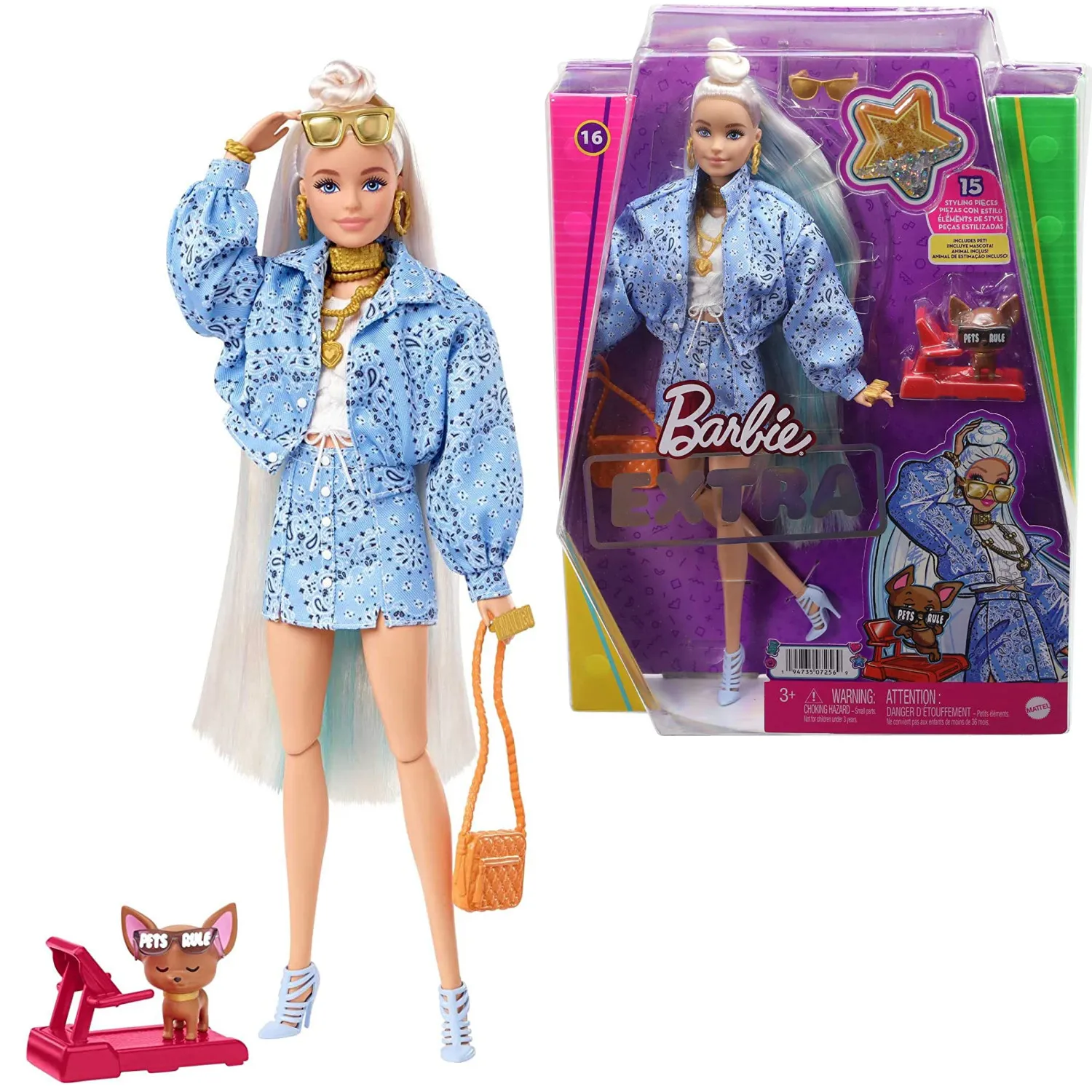 

Кукла Barbie Extra в джинсовой куртке
