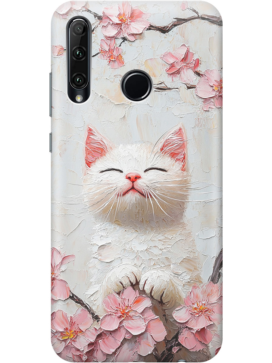 

Силиконовый чехол на Honor 10i / 20e с принтом "Котик и сакура", Прозрачный;белый;розовый, 721096212