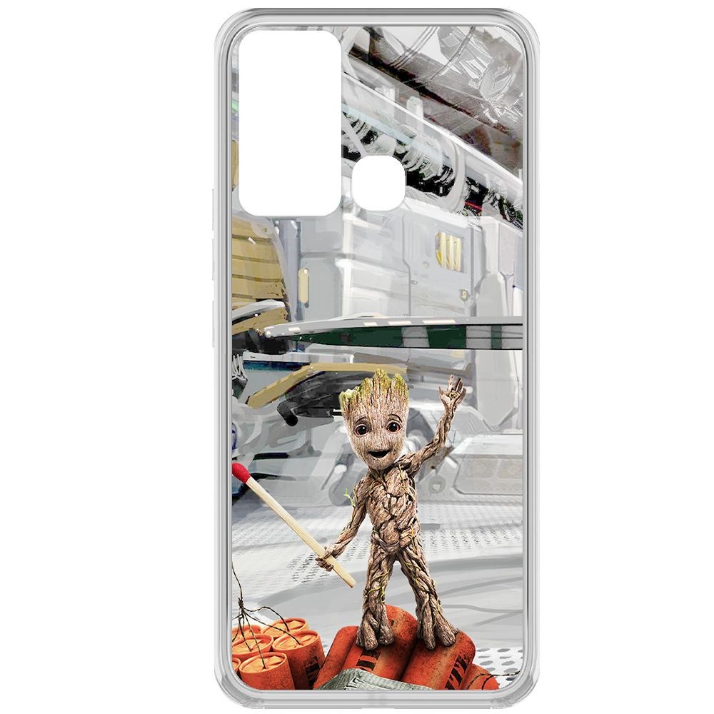 

Чехол-накладка Krutoff Clear Case Стражи Галактики. Малыш Грут для INFINIX Hot 12i, Прозрачный