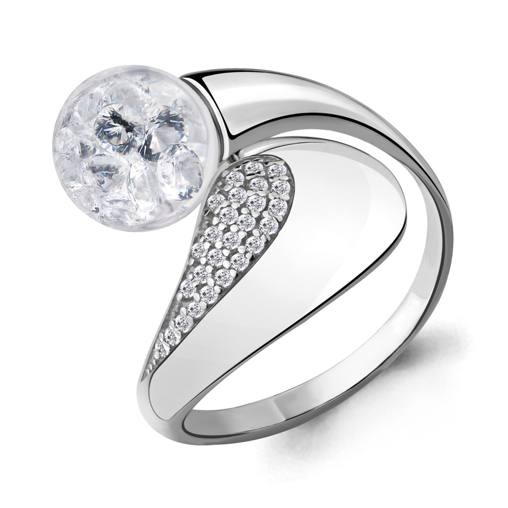 

Кольцо из серебра с фианитом р.  Aquamarine 64441А_925_р, 64441А_925_р