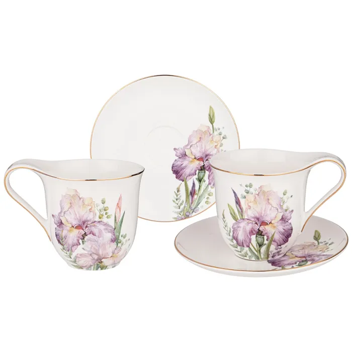 

Чайный набор Lefard Irises 2 персоны 4 предмета, Белый;фиолетовый