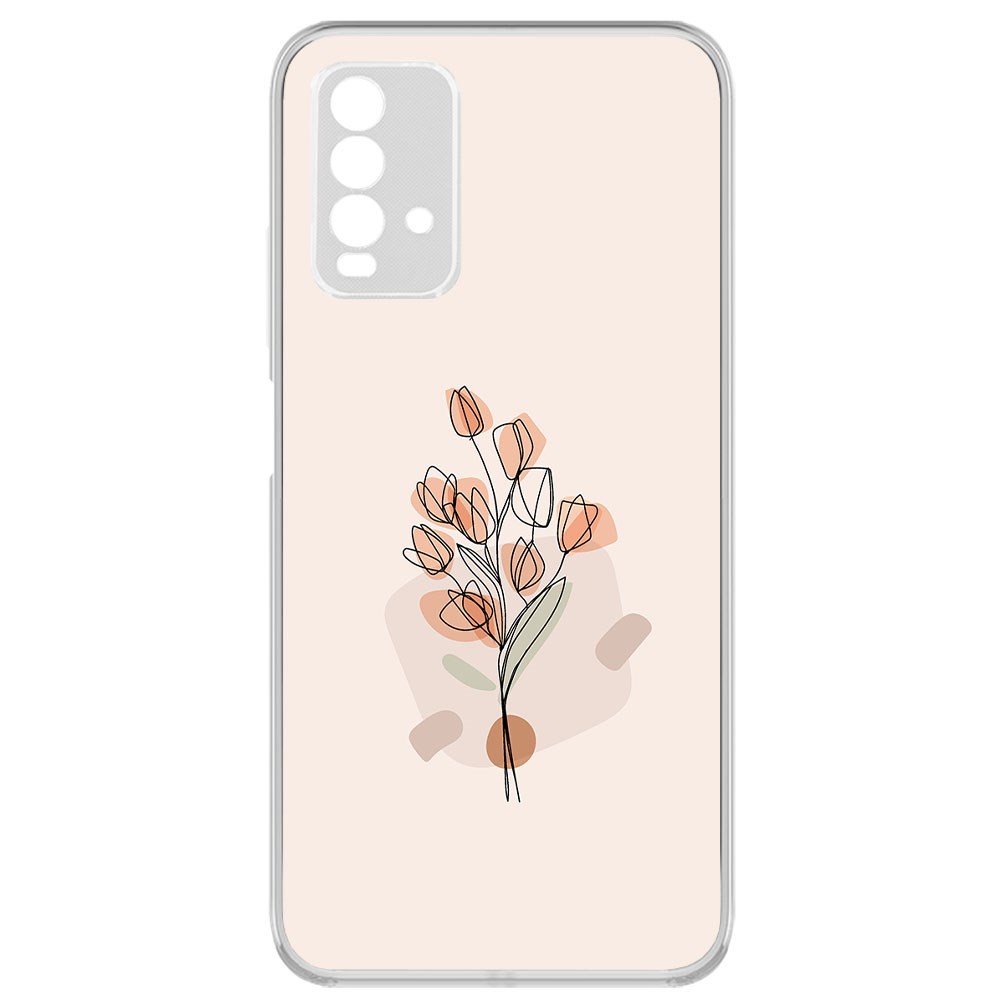 фото Чехол-накладка krutoff clear case букет тюльпанов для xiaomi redmi 9t