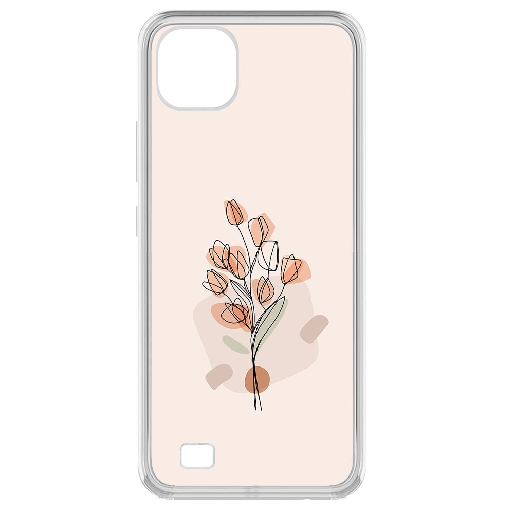 

Чехол-накладка Krutoff Clear Case Букет тюльпанов для Realme C20, Прозрачный