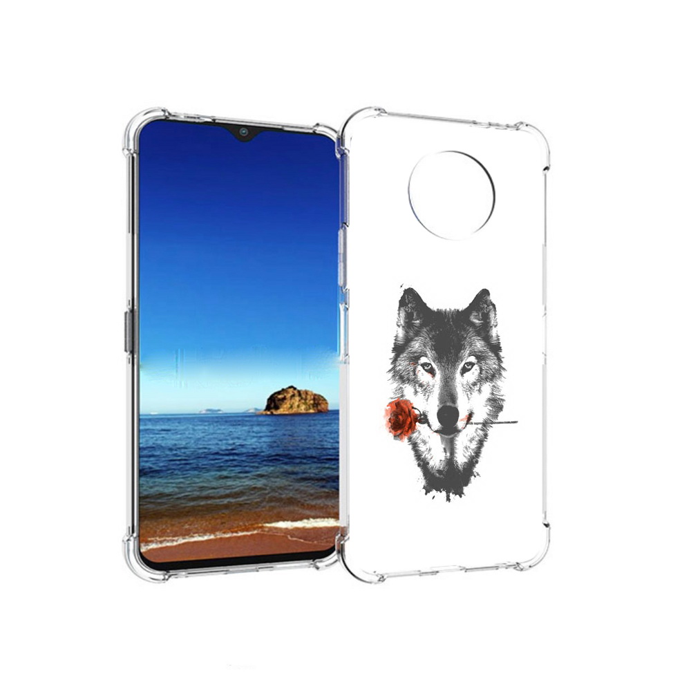 

Чехол MyPads Tocco для Nokia G50 волк с розой (PT227056.116.270), Прозрачный, Tocco