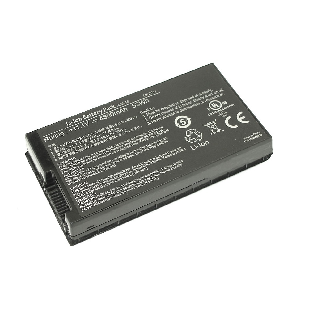 

Аккумуляторная батарея для ноутбука Asus A8, F8, F50, F80 4800mAh A32-A8 черная