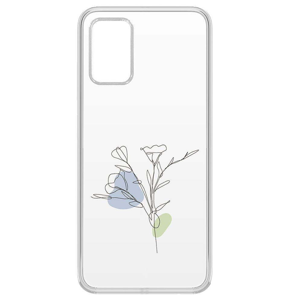 

Чехол-накладка Krutoff Clear Case Эустома для Samsung Galaxy A03s (A037), Прозрачный