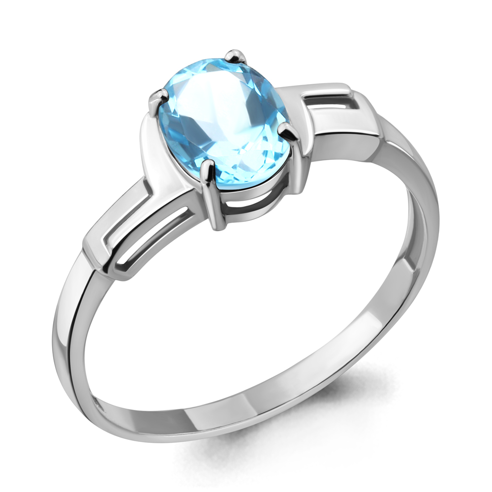 

Кольцо из серебра с топазом р. 17,5 Aquamarine 6449002_925_р, 6449002_925_р