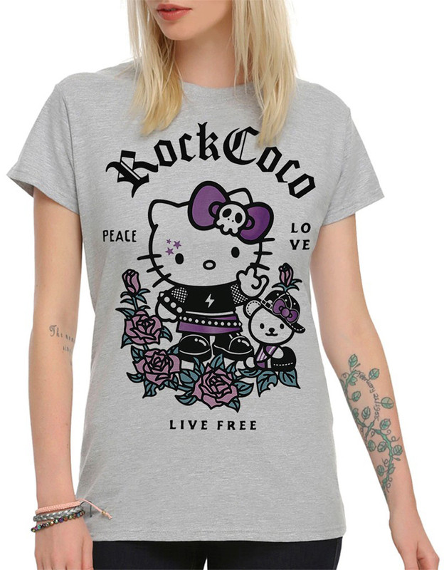 

Футболка женская DreamShirts Studio Hello Kitty / Тайна Коко / Рок / Котик серая L, Серый, Hello Kitty / Тайна Коко / Рок / Котик