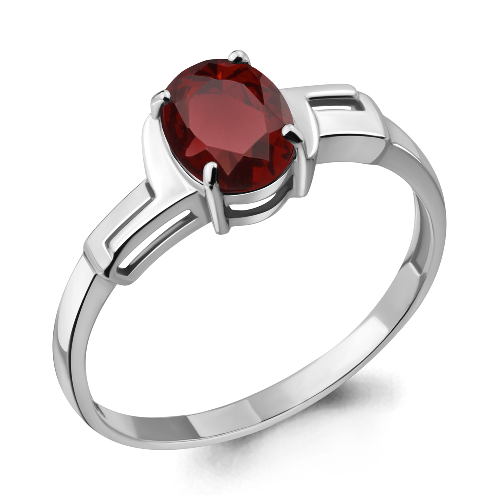 

Кольцо из серебра с гранатом р. 17,5 Aquamarine 6449003_925_р, 6449003_925_р