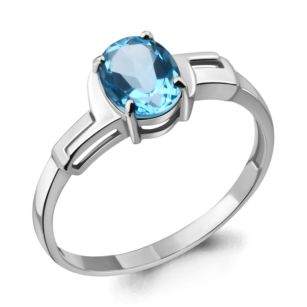 

Кольцо из серебра с топазом р. 18 Aquamarine 6449005_925_р, 6449005_925_р
