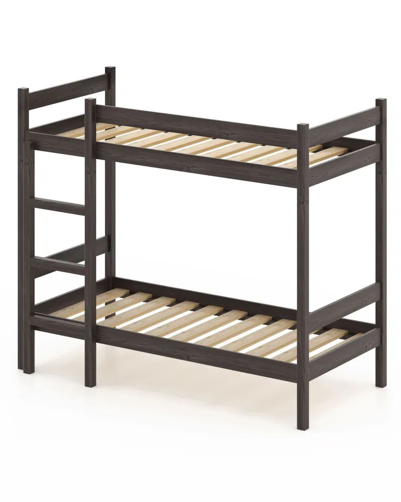 

Двухъярусная кровать Solarius из массива сосны 190х80 см, лакированный венге