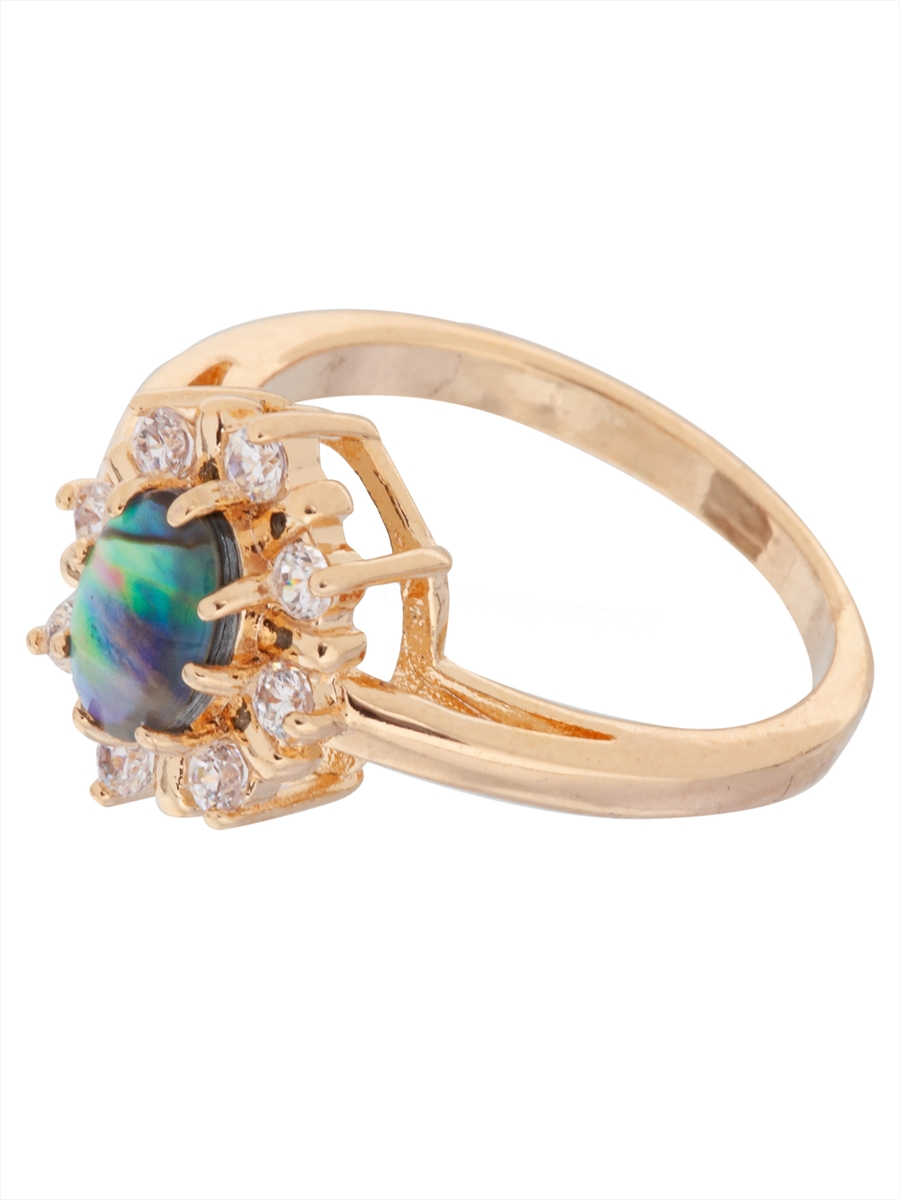

Кольцо из бижутерного сплава р. 18 Lotus Jewelry 39R-39AS, раковина/циркон, 39R-39AS