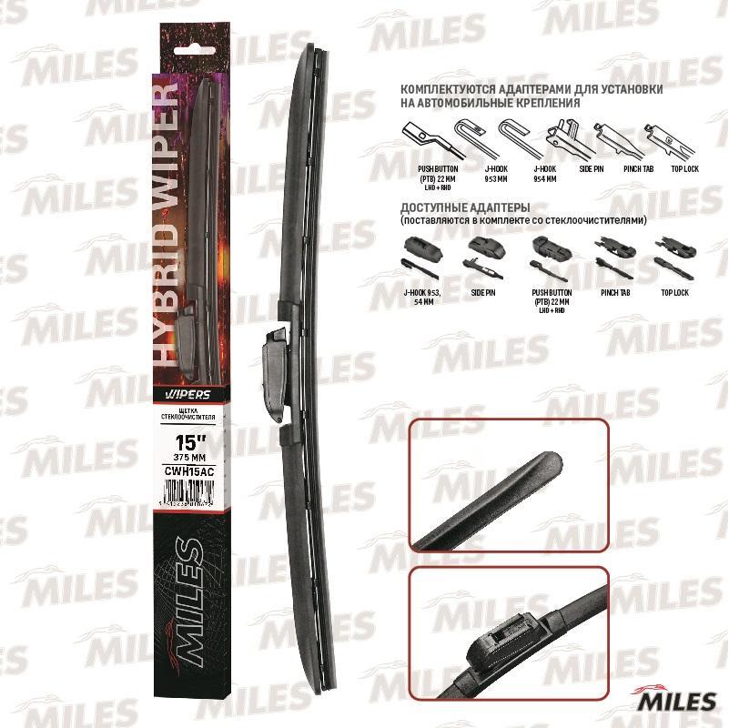 

Щётка С/О 375мм Гибридная (Hook 9x3/9x4)+Адаптер Side Pin/Push Button/Pinch Tab Miles арт.