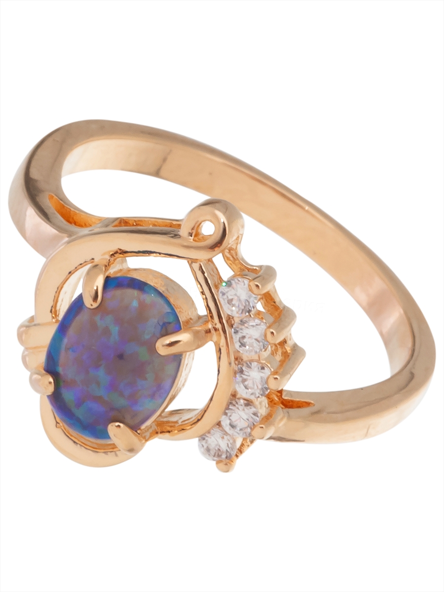 

Кольцо из бижутерного сплава р. 17 Lotus Jewelry 42R-74OJK14, опал/циркон, 42R-74OJK14