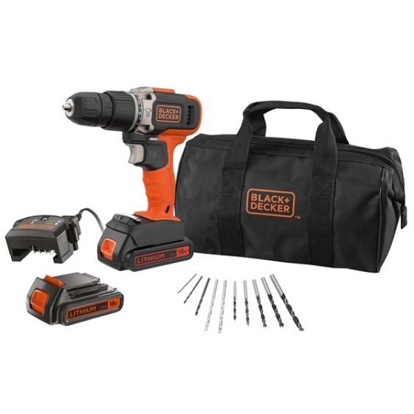 фото Ударная дрель-шуруповерт black+decker bcd003ba10s, 1400 об/мин, 40 нм, 2 аккумулятора и зу