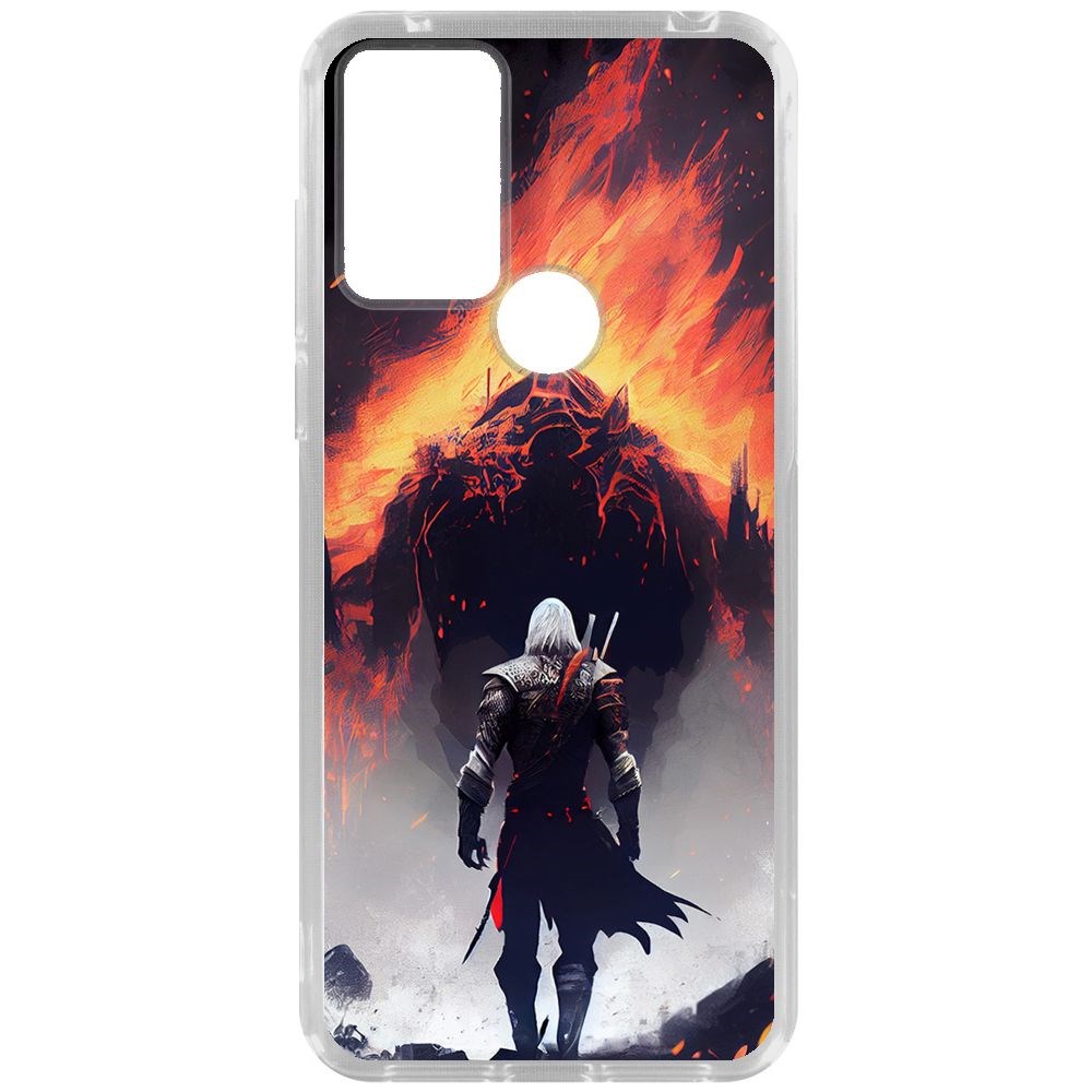 

Чехол-накладка Krutoff Clear Case Ведьмак. Геральт для TCL 305, Прозрачный