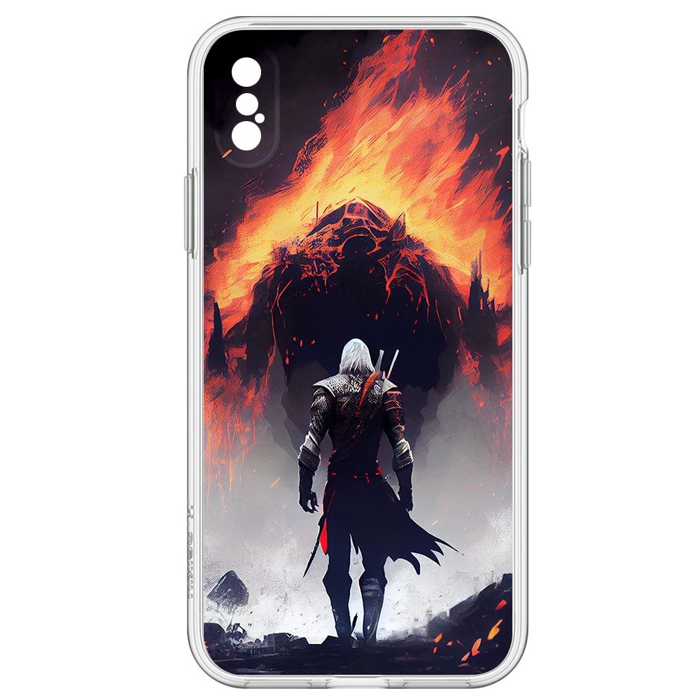 

Чехол-накладка Krutoff Clear Case Ведьмак. Геральт для iPhone X, Прозрачный