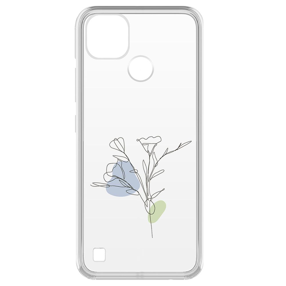 

Чехол-накладка Krutoff Clear Case Эустома для Realme C21Y, Прозрачный