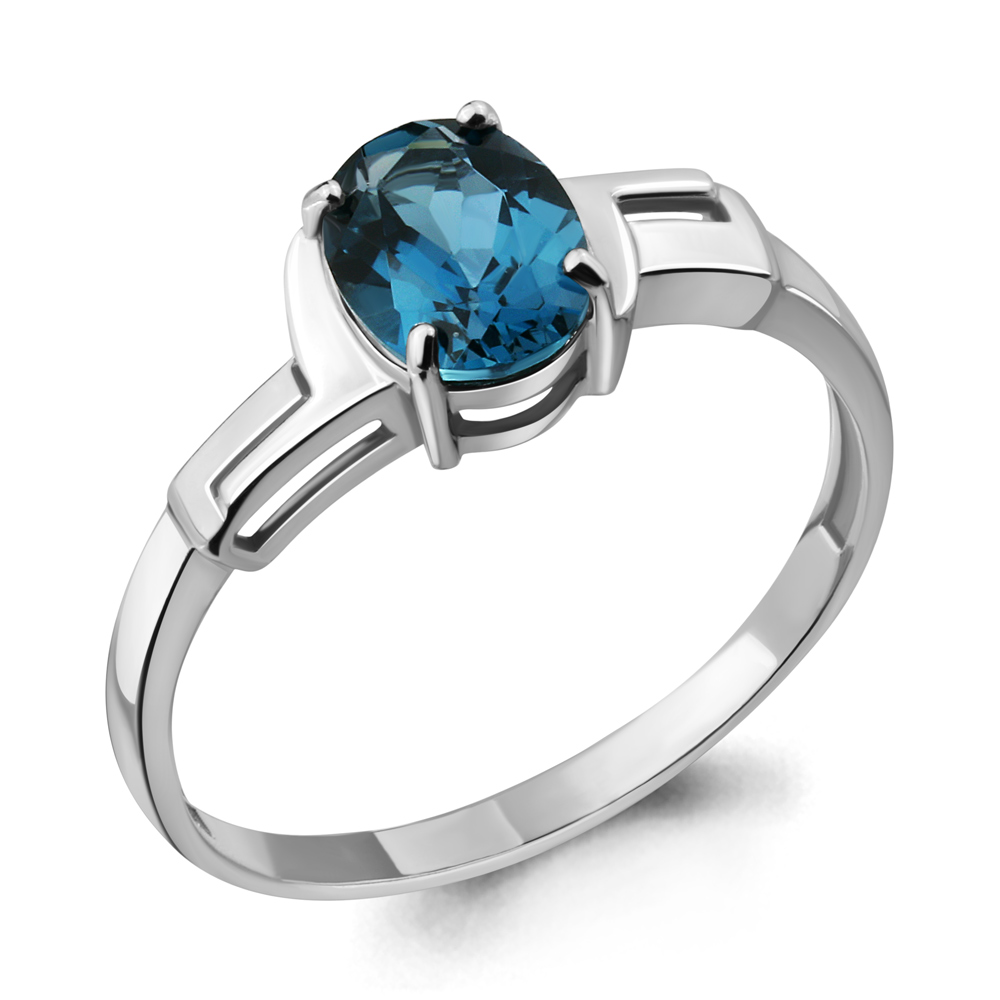

Кольцо из серебра с топазом р. 18,5 Aquamarine 6449008_925_р, 6449008_925_р