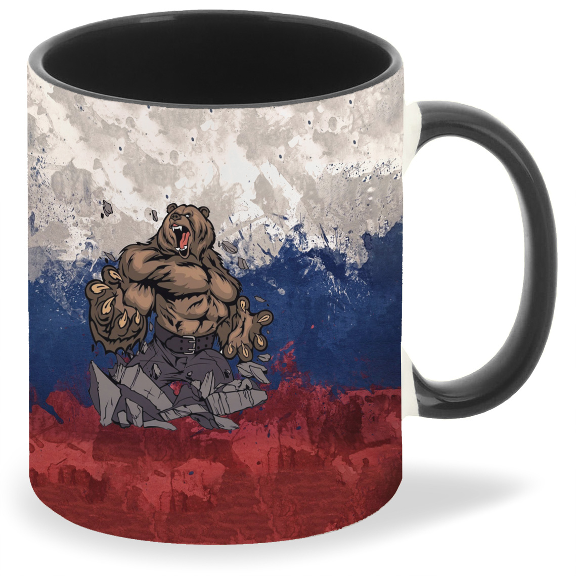 

Кружка CoolPodarok Флаг России и сильный медведь, Флаг России и сильный медведь