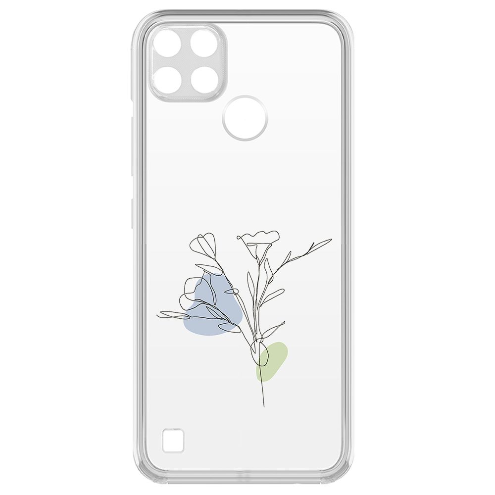 

Чехол-накладка Krutoff Clear Case Эустома для Realme C25Y, Прозрачный