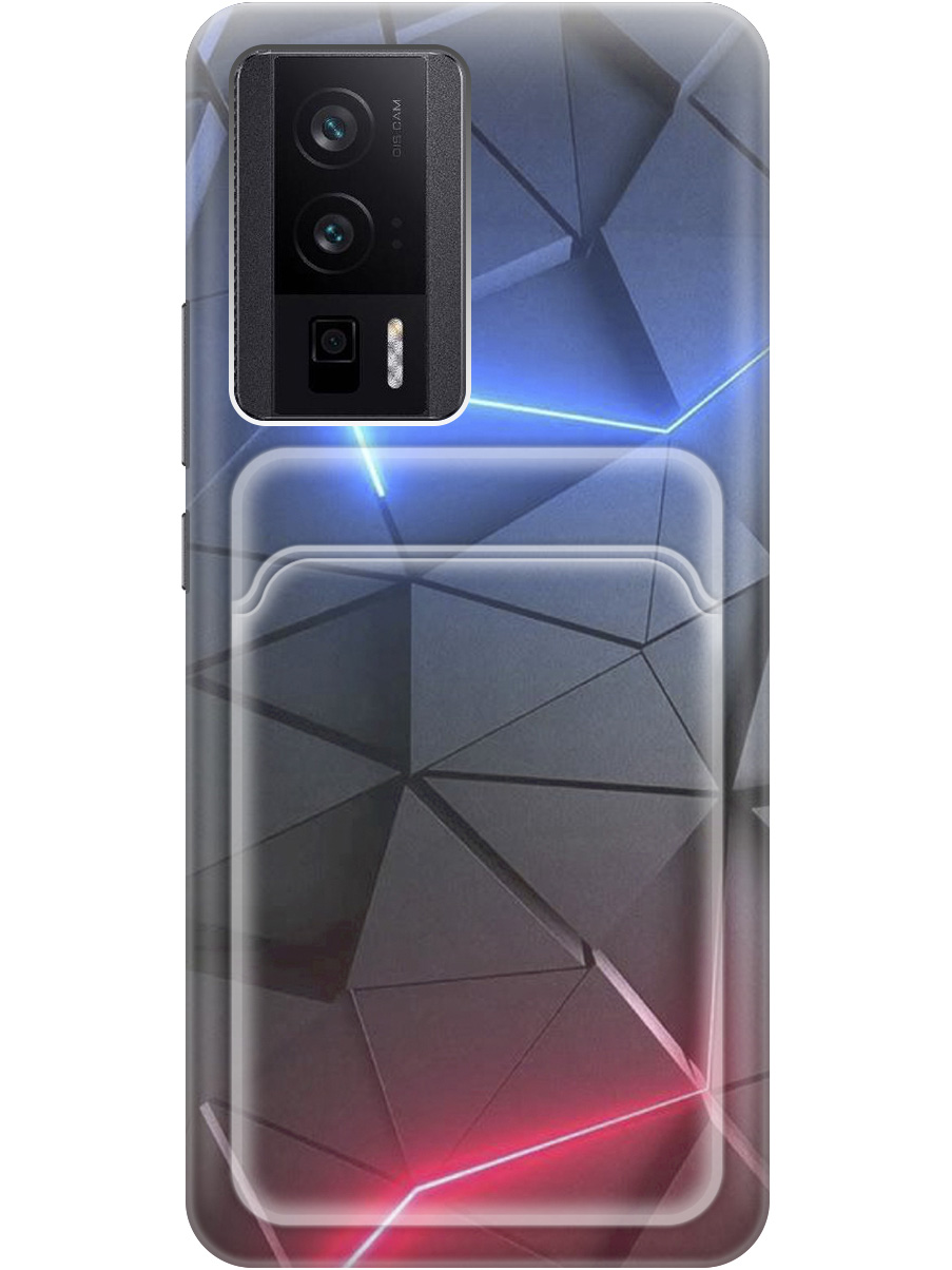 

Силиконовый чехол на Poco F5 Pro с рисунком "Графитовые грани", Серый;синий, 20011994