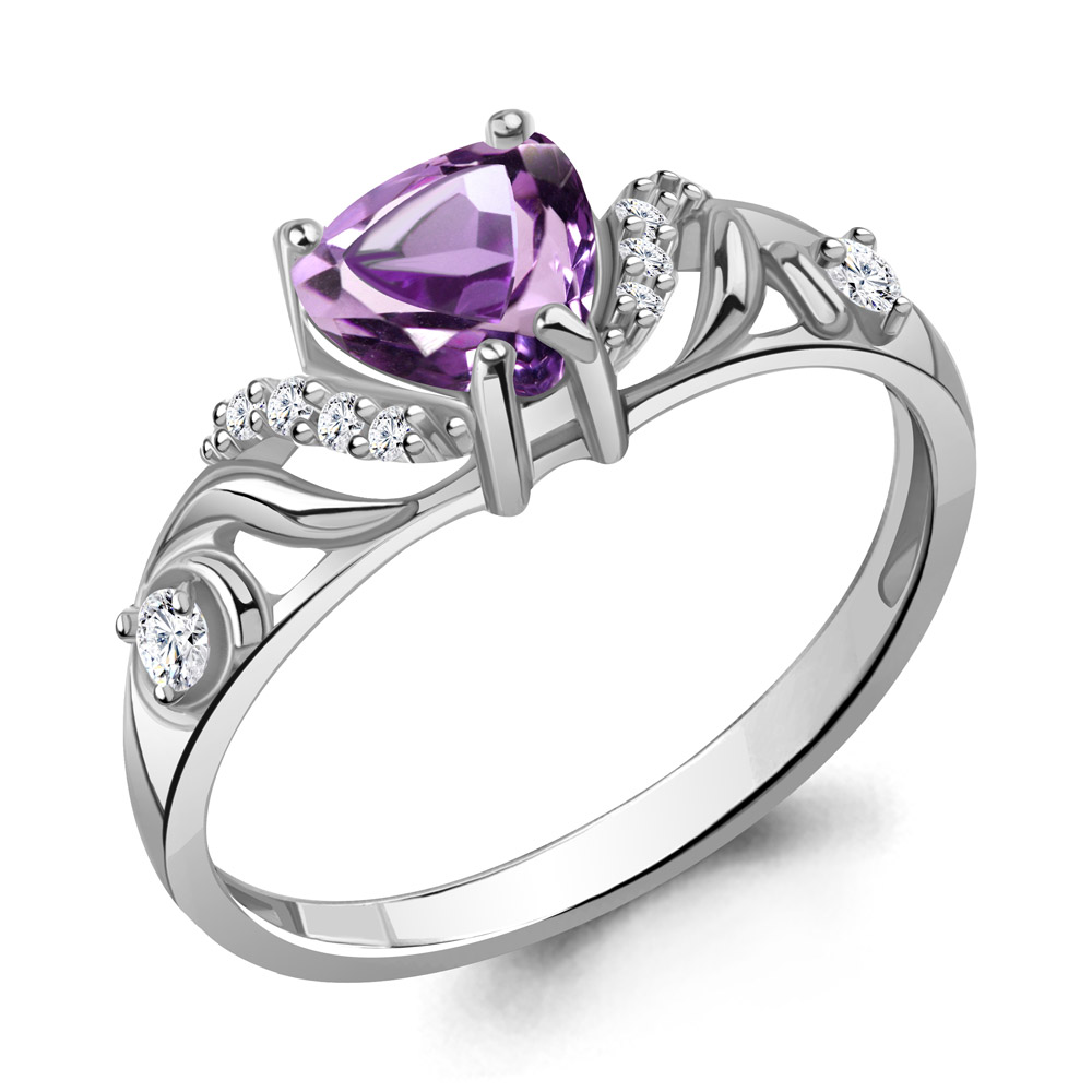 

Кольцо из серебра с аметистом р.  Aquamarine 6449404А_925_р, 6449404А_925_р