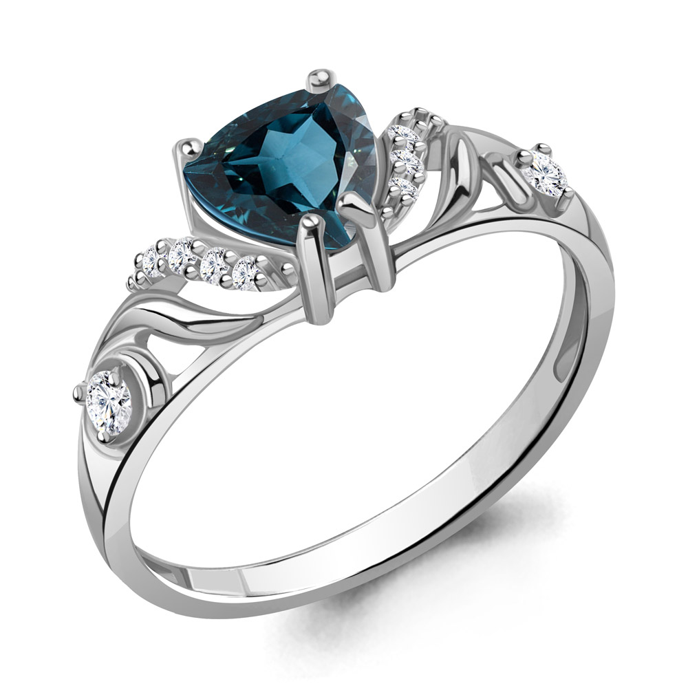 

Кольцо из серебра с топазом р. 16 Aquamarine 6449408А_925_р, 6449408А_925_р