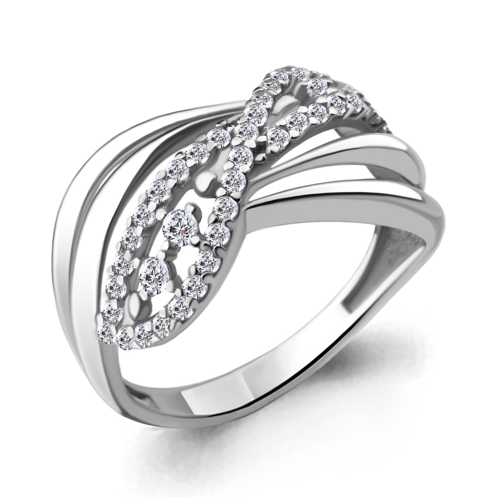 

Кольцо из серебра с фианитом р. 17,5 Aquamarine 64508А_925_р, 64508А_925_р
