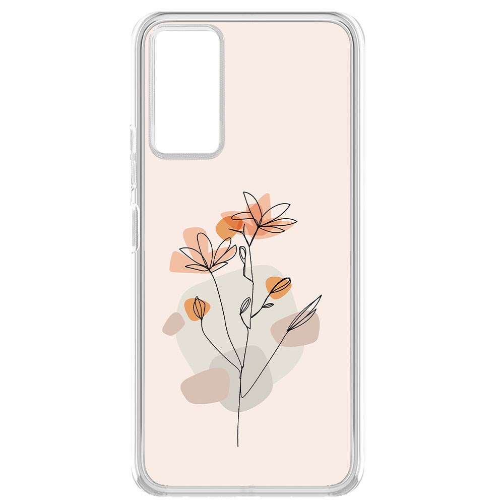 

Чехол-накладка Krutoff Clear Case Ромашки для Tecno Pova 2, Прозрачный