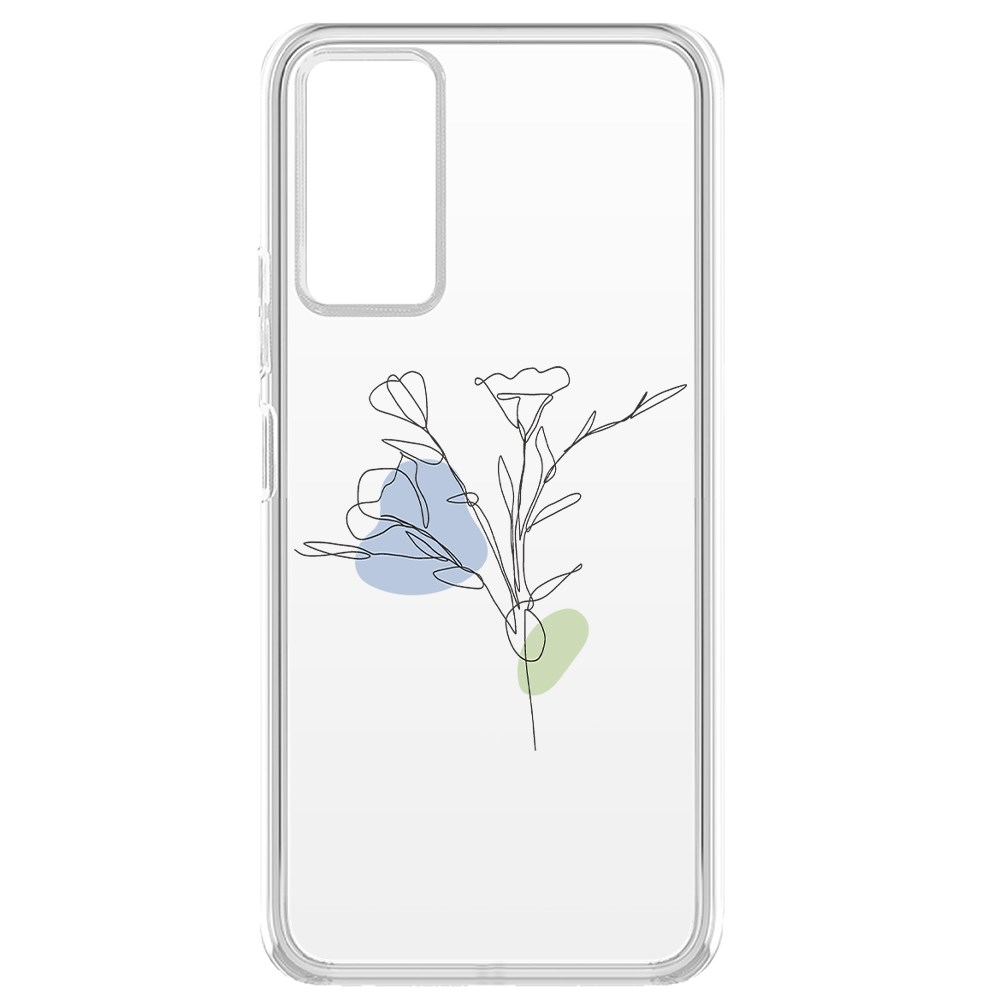 

Чехол-накладка Krutoff Clear Case Эустома для Tecno Pova 2, Прозрачный