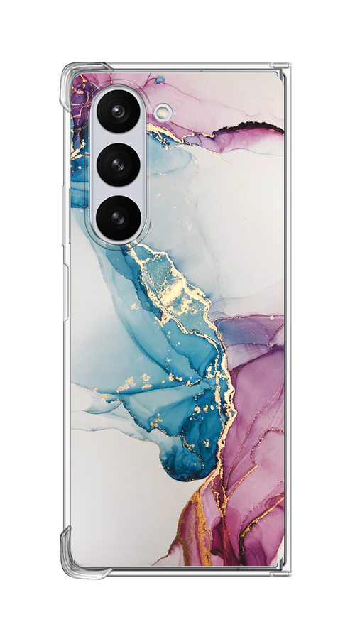 

Чехол на Samsung Galaxy Z Fold 6 "Розовые разводы рисунок", Синий;розовый;золотистый, 2109850-1
