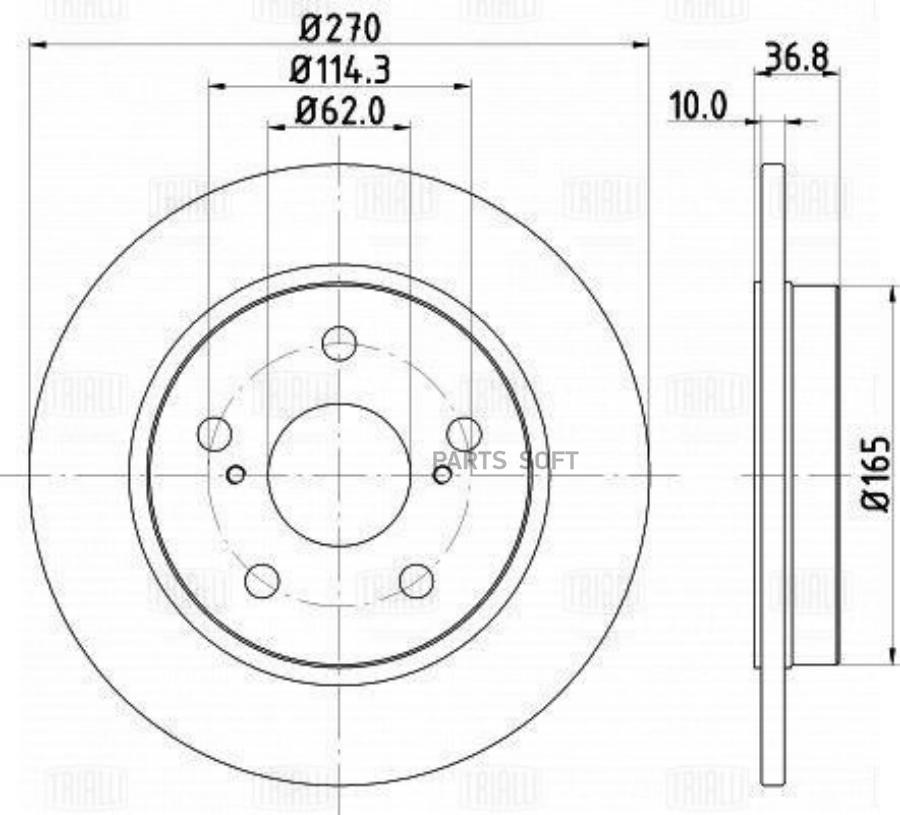 

TRIALLI Диск тормозной задний d=270 1шт