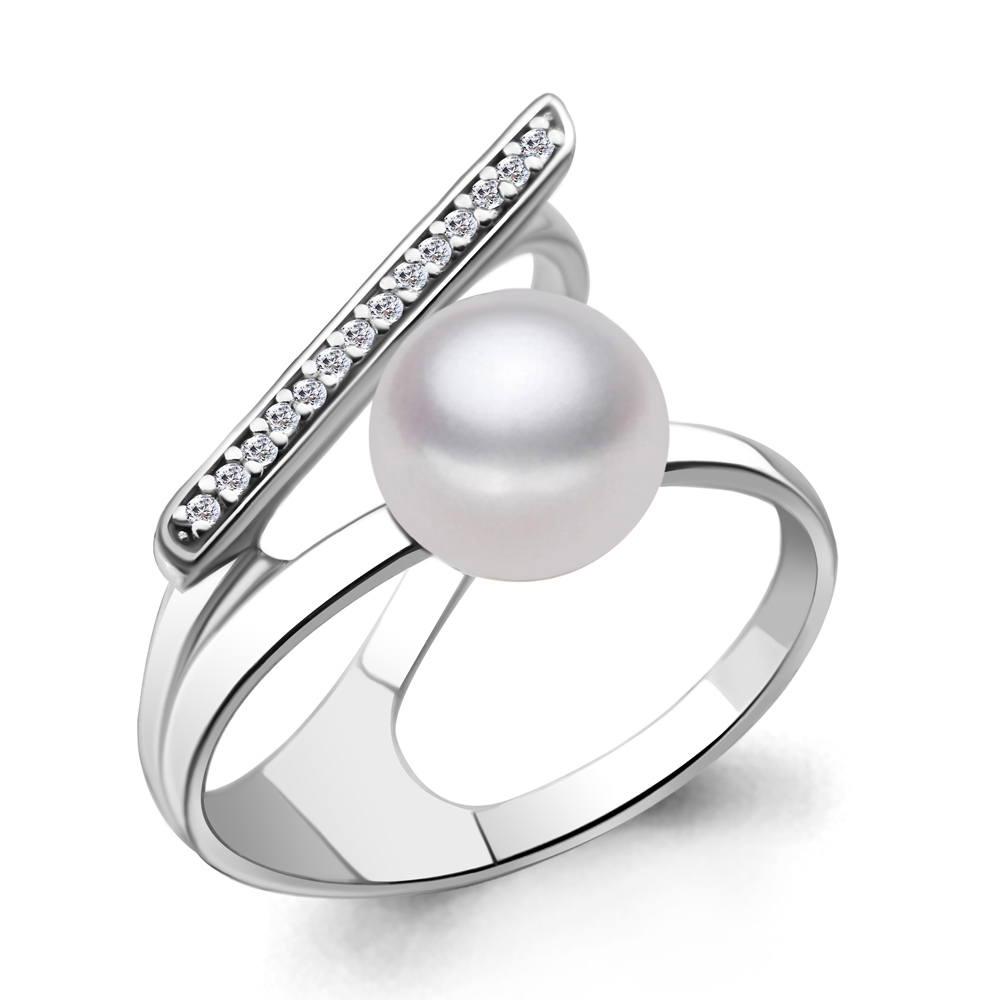 

Кольцо из серебра с жемчугом р. 18 Aquamarine 64627А_925_р, 64627А_925_р
