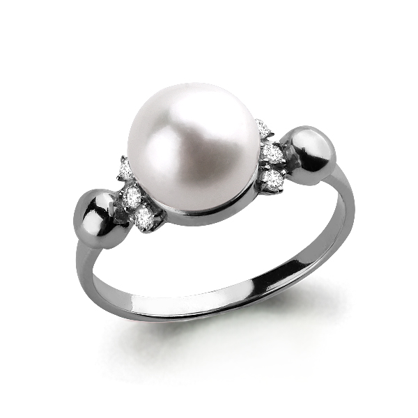 

Кольцо из серебра с жемчугом р. 17,5 Aquamarine 64629А_925_р, 64629А_925_р