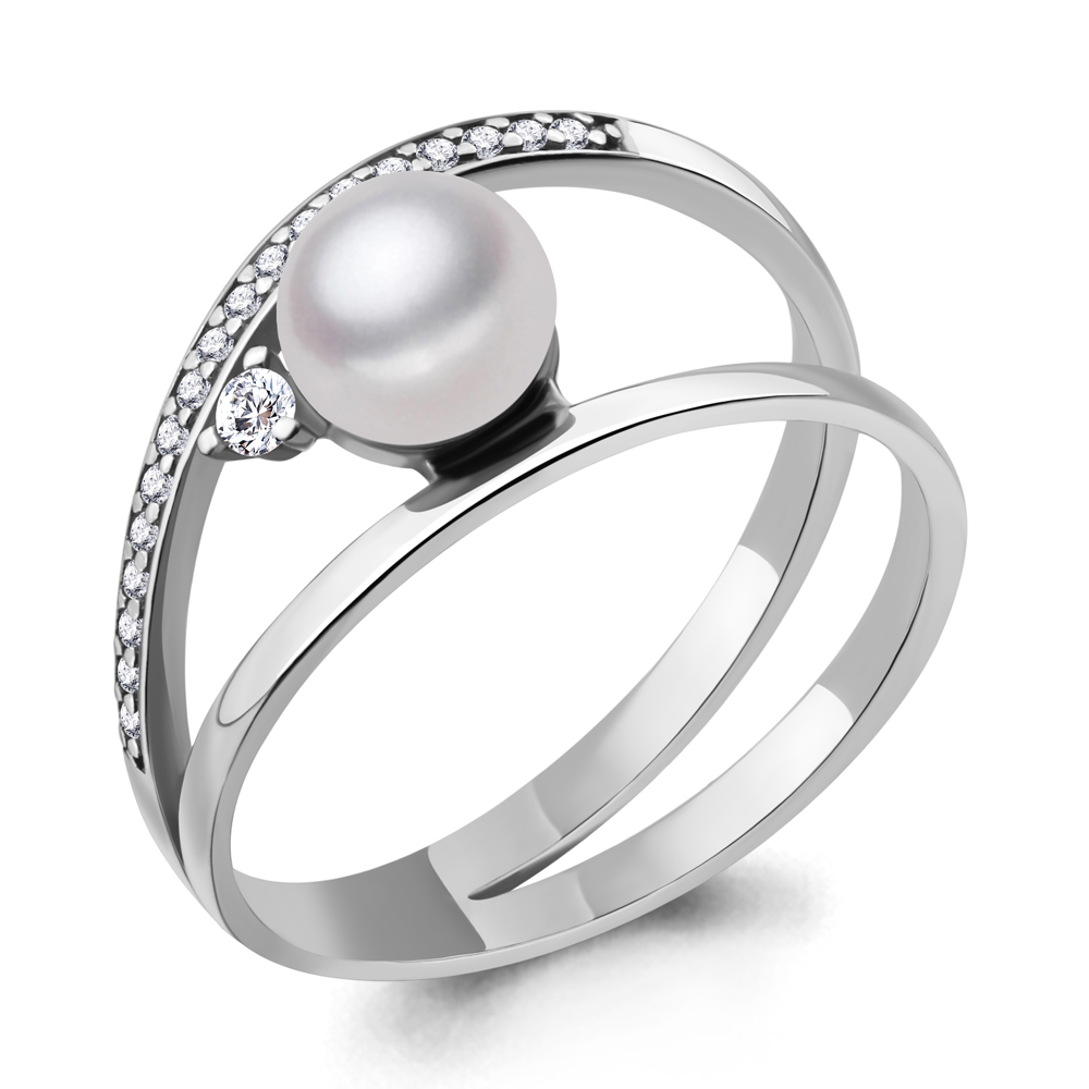 

Кольцо из серебра с жемчугом р. 17,5 Aquamarine 64646А_925_р, 64646А_925_р