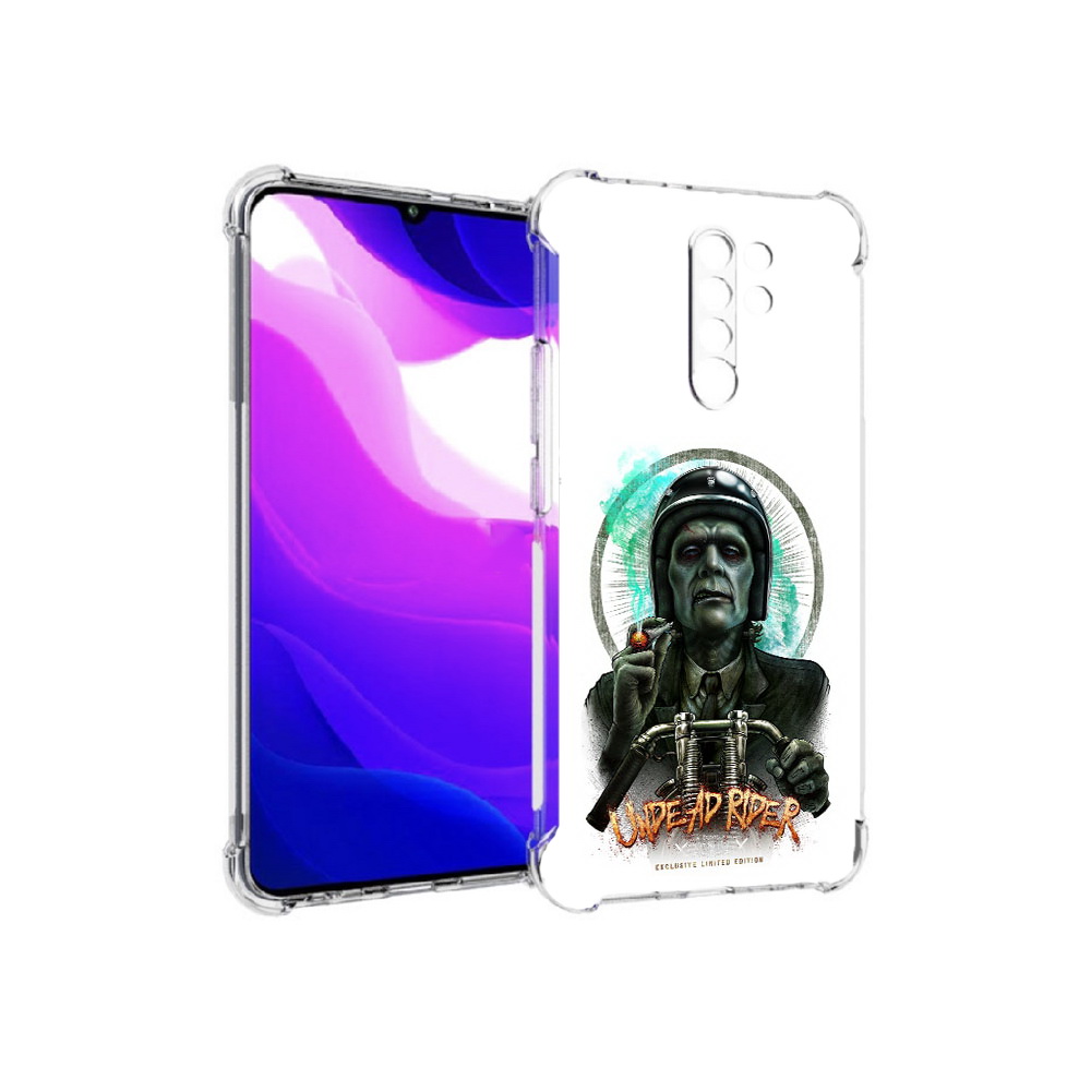 

Чехол MyPads Tocco для Xiaomi Redmi 9 зеленый мужчина с сигаретой на мотоцикле, Прозрачный, Tocco