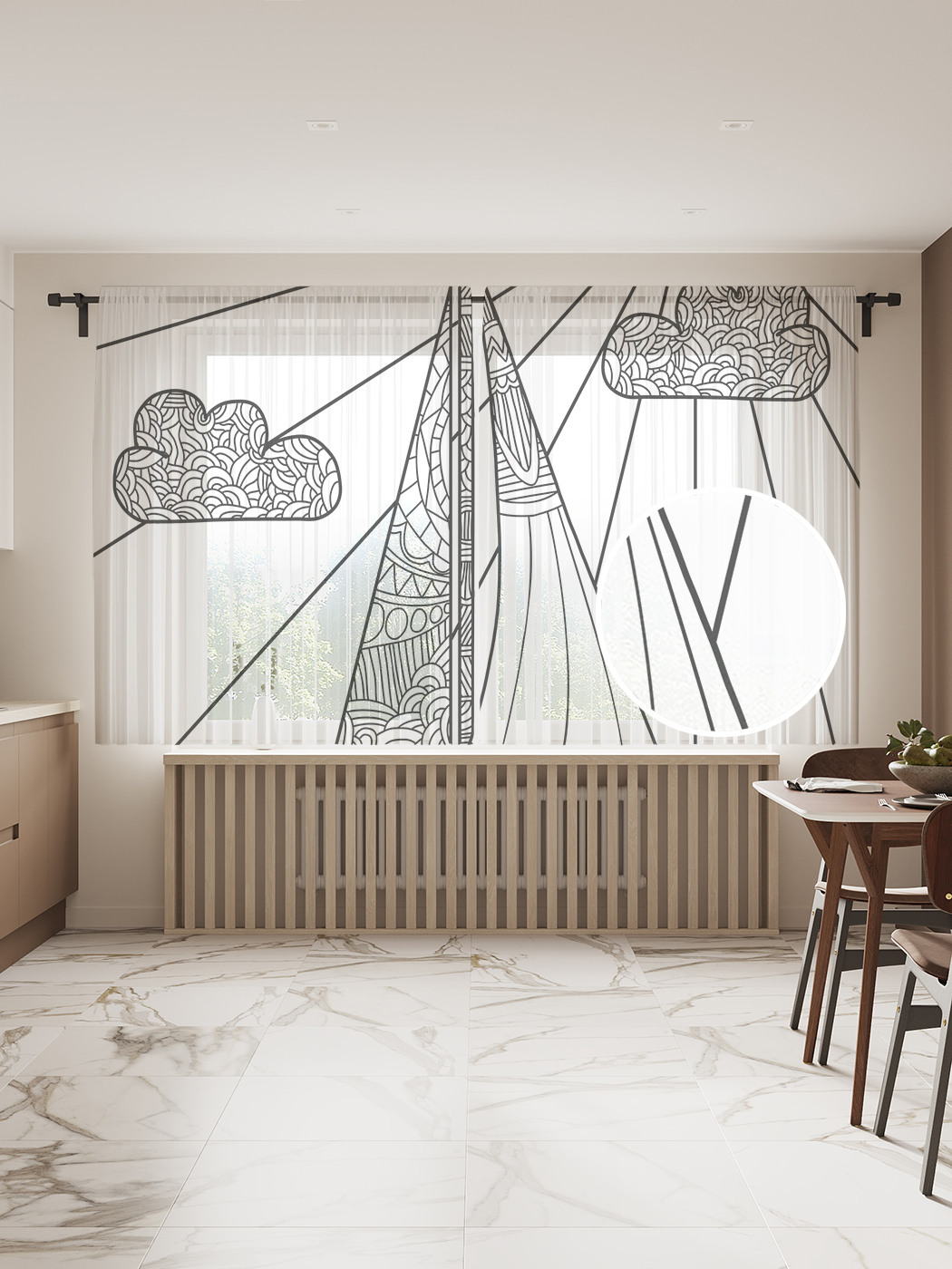 

Фототюль JoyArty "Мечтательное плавание" 145x180см, 2 полотна, лента, 50 крючков, Мечтательное плавание