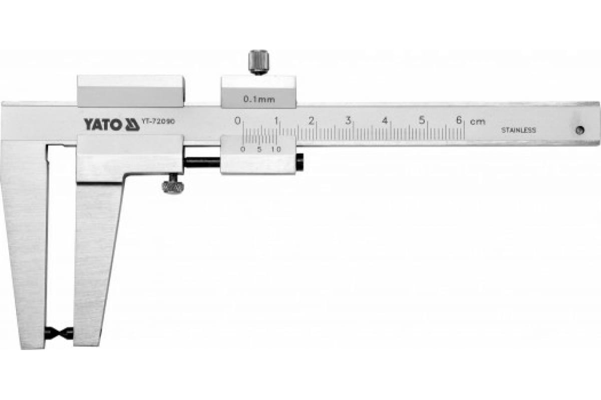 YATO Штангенциркуль для тормозных дисков, 160 мм, точность - 0.01 мм, 0-60 мм, щеки 55 мм