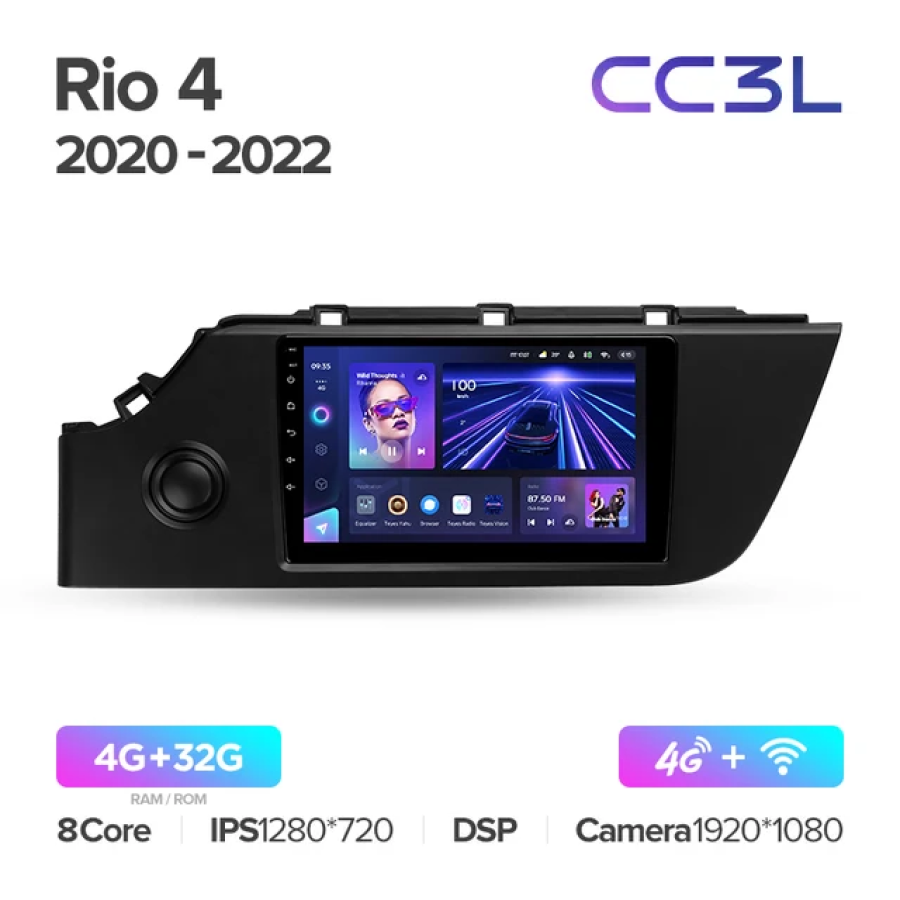 

Магнитола Teyes CC3L Kia Rio 4 2020 - 2022 4+32Gb, CC3L