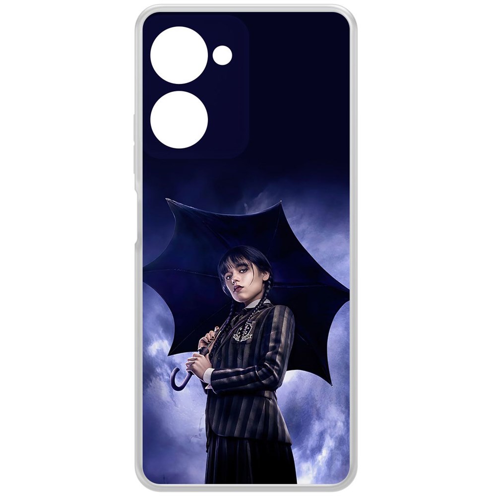 

Чехол-накладка Krutoff Clear Case Уэнсдей Аддамс - Уэнсдей под зонтом для Realme 10 Pro, Прозрачный