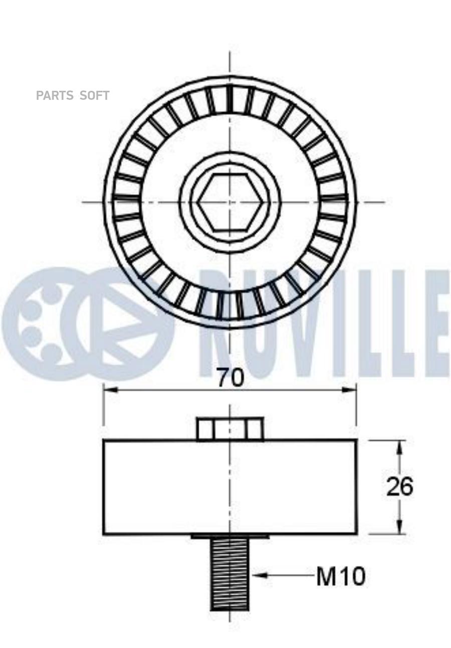 

Ролик Руч.Ремня Bmw E81,87 (116i-120i),E90,E91 (316i-320i),X3 (E83) (2.0i) 04=> Ruville ар