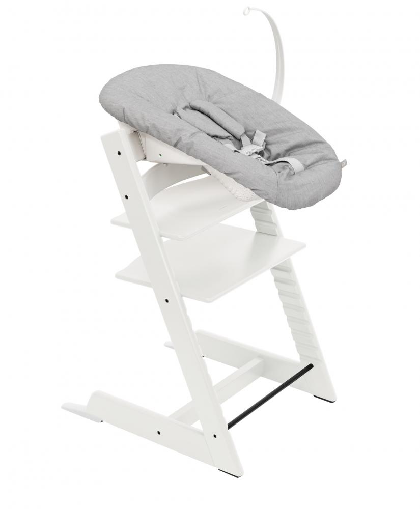 фото Stokke® tripp trapp® комплект: стульчик white и набор для новорождённого grey